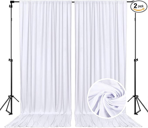 10 x 7 Feet White Backdrop Curtain by ZEBMOON