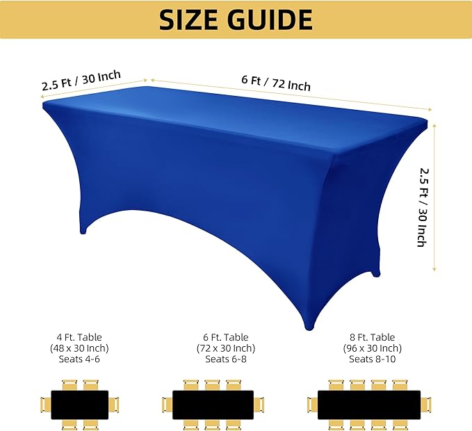 2-Pack 6ft Spandex Table Covers - Image 4