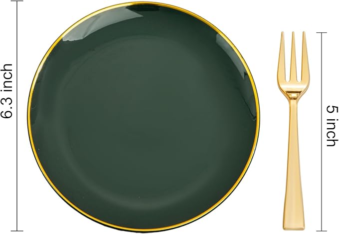 Festiva 200Pcs Green Dessert Plates 6.3" - Image 2