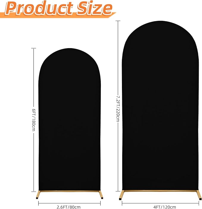 Wedding Arch Cover Spandex Arch Backdrop Cover 7.2FT, 6FT Set of 2 Arch Covers - Image 2