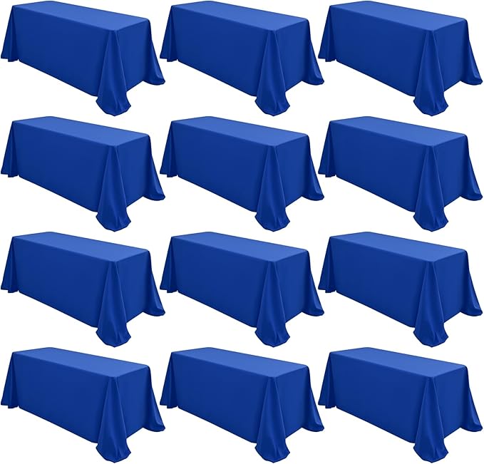 12 Packs 90 x 132 Inch Tablecloth, Royal Blue Polyester Table Cloth by fani