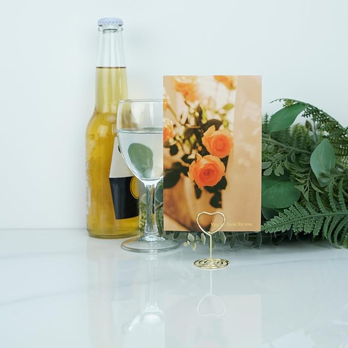 20PCS Mini Table Number Holders, Heart Shaped Place Card Holder, Premium Photo - Image 3