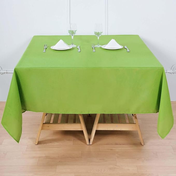 Efavormart 70" Lime Green Square Polyester Tablecloth by efavormart