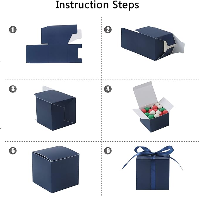 COTOPHER 100pcs Wedding Favor Boxes, Paper Gift Boxes 3x3x3 Inches Small Gift - Image 7