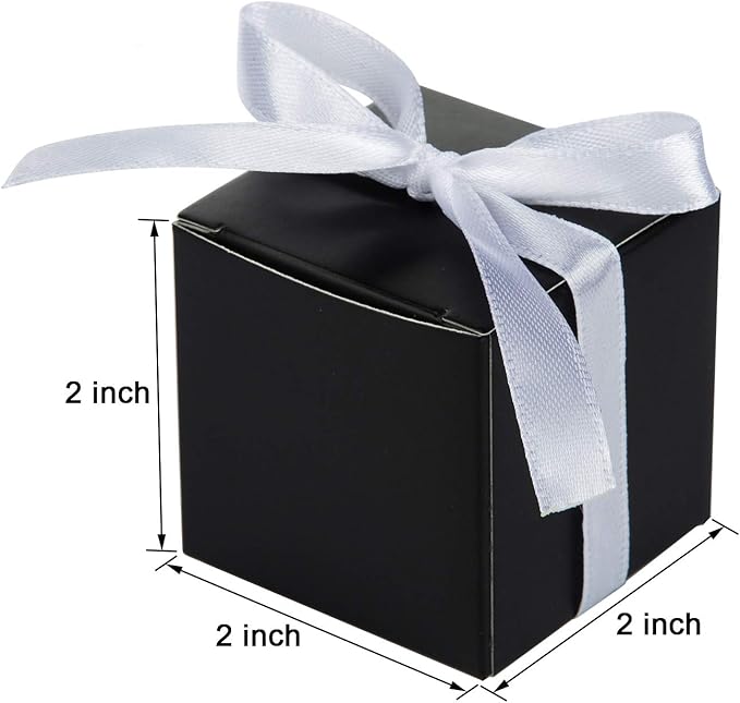 AWELL Black Gift Candy Box Bulk 2x2x2 inches - Image 4