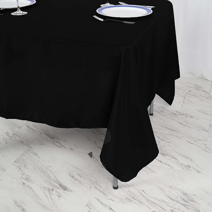 Efavormart 70" Square Linens Black Wholesale Linens Polyester Square Linen - Image 2