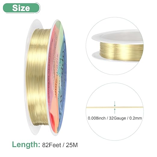 0.2 mm/32 Gauge Copper Wire for Jewelry Making, 82FT Copper Beading Craft Wire - Image 3