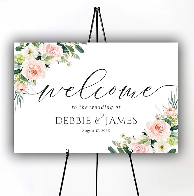 Personalized Wedding Welcome Sign, Welcome To Our Wedding Sign, Blush Pink - Image 3