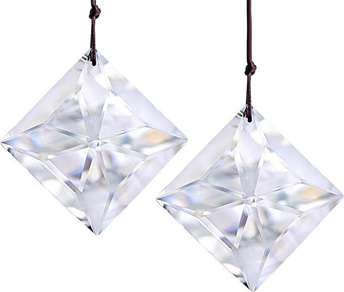 HDCRYSTALGIFTS 2PCS 50mm Clear Crystal Sun Catcher Prisms, Hanging Suncatchers - Image 2