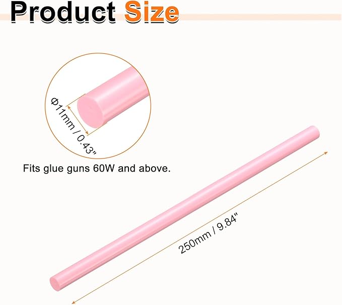 HARFINGTON 10pcs Hot Glue Sticks 0.43" Dia x 9.84" Long EVA Mini Hot Melt - Image 2