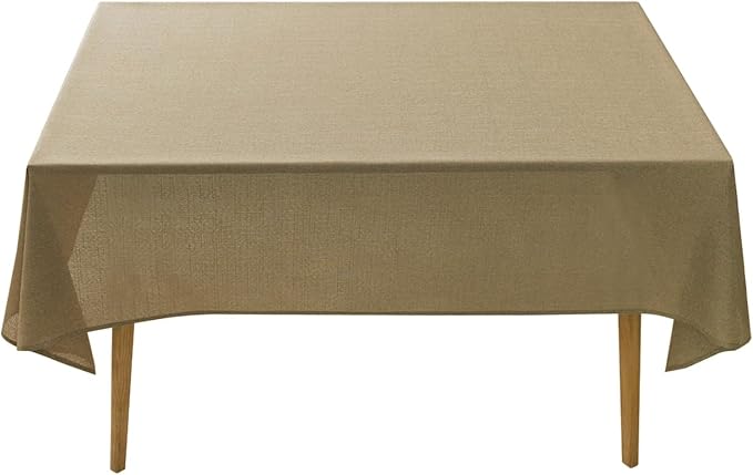 NLMUVW Tan Linen Tablecloth Rectangle, Farmhouse Table Cloth Textured Water - Image 7