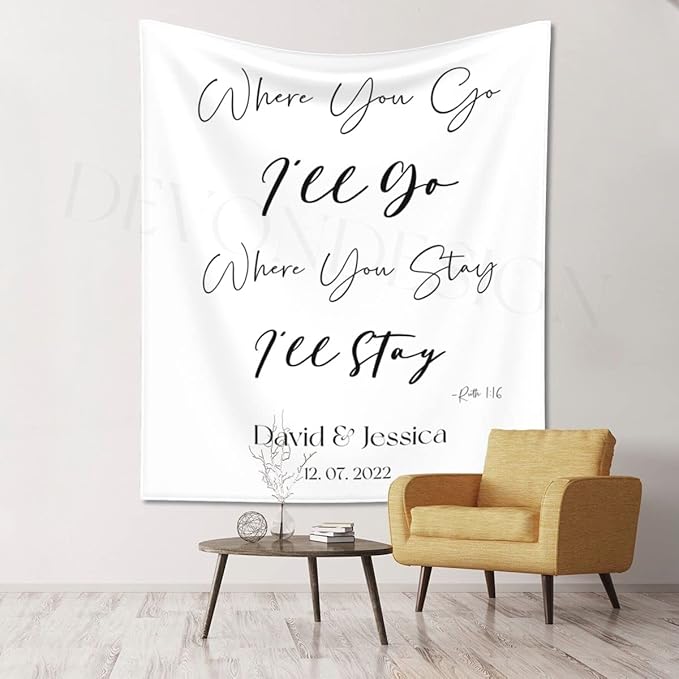 Where You Go I'll Go Where You Stay I'll Stay Backdrop, Custom Tapestry - Image 5
