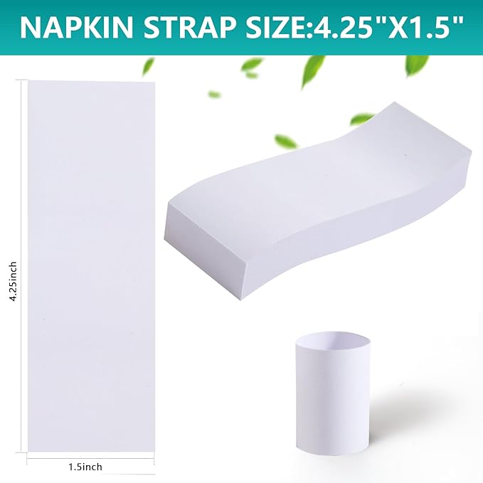 Paper Napkin Bands, Napkin Rings Self Adhesive - Image 3