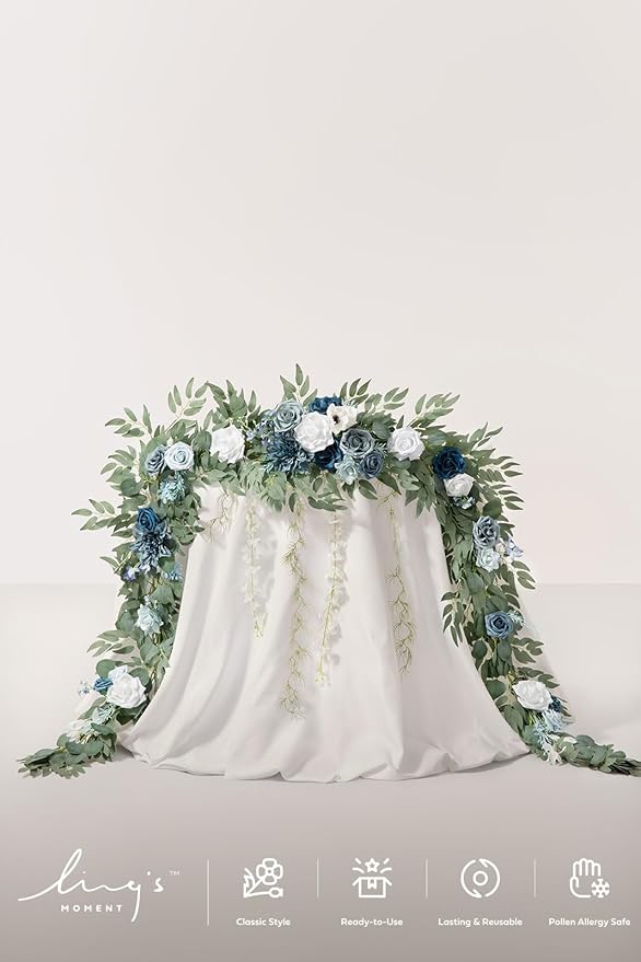Ling's Moment 9FT Spring Flower Garland- Wedding Arch Flowers - Image 2