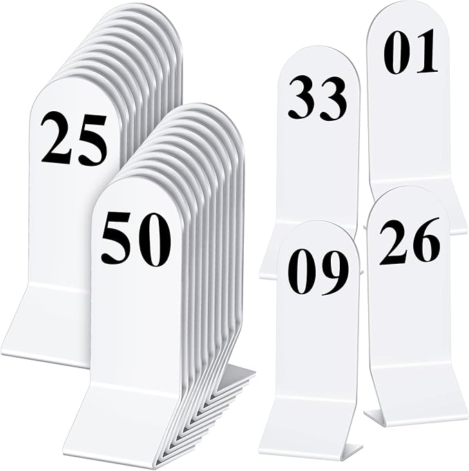 Remerry 50 Pcs Table Numbers 1-50 Acrylic Double Sided Number Cards Acrylic by Remerry