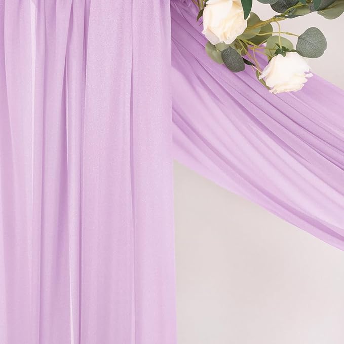 MLMC Lilac Purple Wedding Arch Draping Fabric 2 Panels 29" x 20 FT Extra Long - Image 7