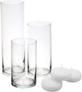 Royal Imports Glass Cylinder Flower Centerpiece Vases Set of 3 by RoyalImports