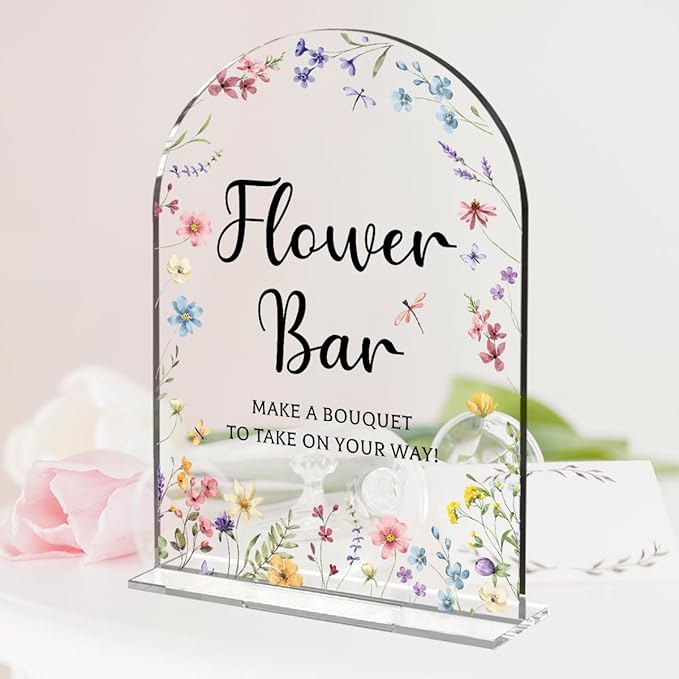 Wedding Sign Decor, Flower Bar Sign, 5x7 Inch Arch Acrylic, Wedding Sign - Image 4