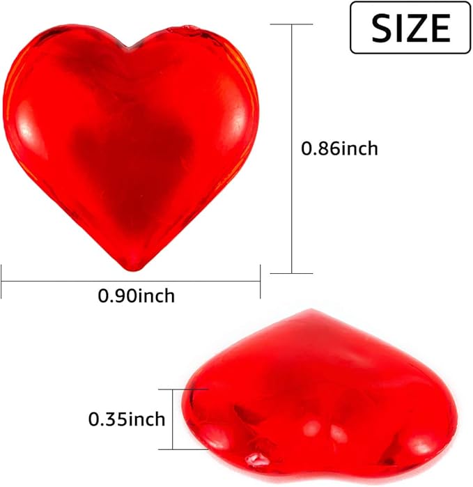 Red Acrylic Heart Translucent Hearts Shaped Crystals Gems - Image 2
