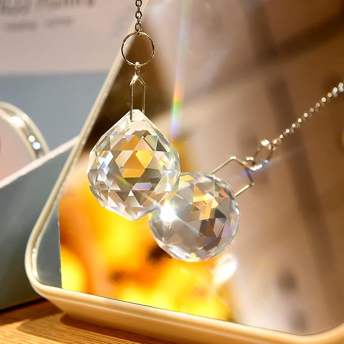 MerryNine 2 Pack Crystal Ball Prism Sun Shine Catcher Rainbow Pendants Maker - Image 3