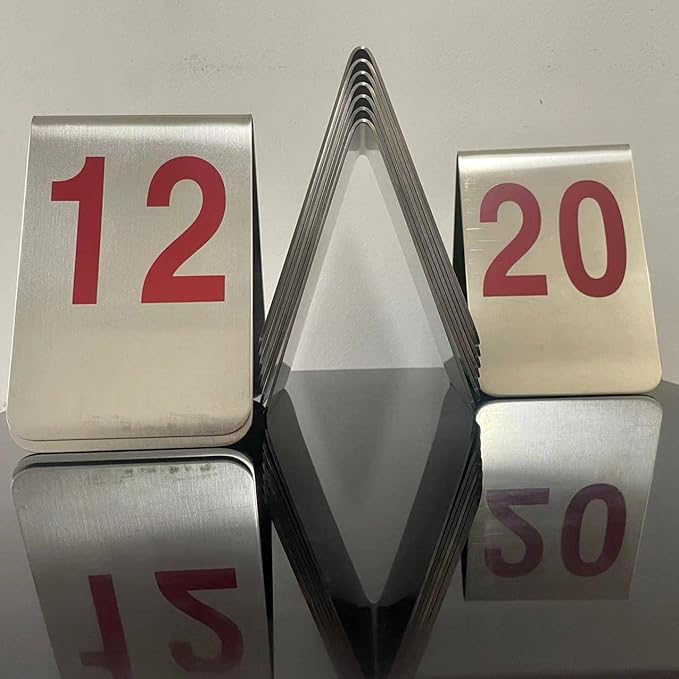Metal Place Cards Stackable Tent Style Table Numbers, Place Card Holders - Image 2