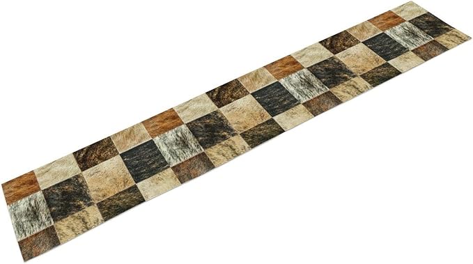 Rustic Cow Skin Patchwork Print Table Runner, Farmhouse Country Western Style - Image 8