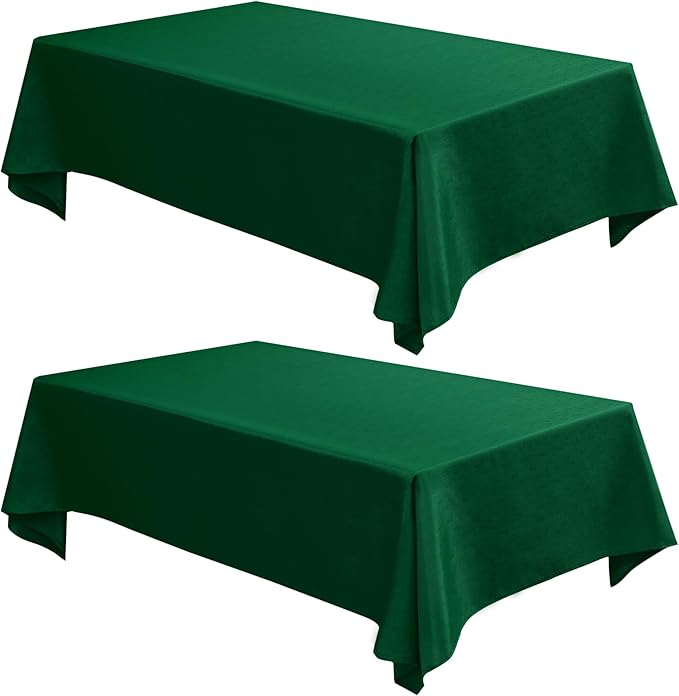 Fitable 2 Pack Faux Linen Christmas Tablecloths, Burlap Textured Fabric Table by Fitable