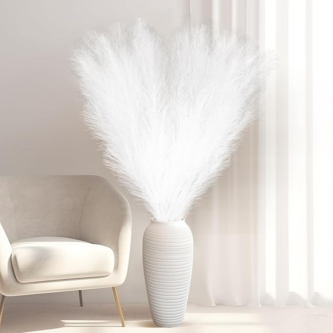 Zeyune 10 Pcs 71'' Large Faux Pampas Grass Decor Tall Artificial Pompous Grass by Zeyune