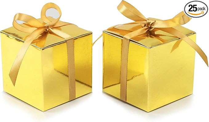 COTOPHER 25pcs Wedding Favor Boxes, Paper Gift Boxes 3x3x3 Inches Small Gift by COTOPHER
