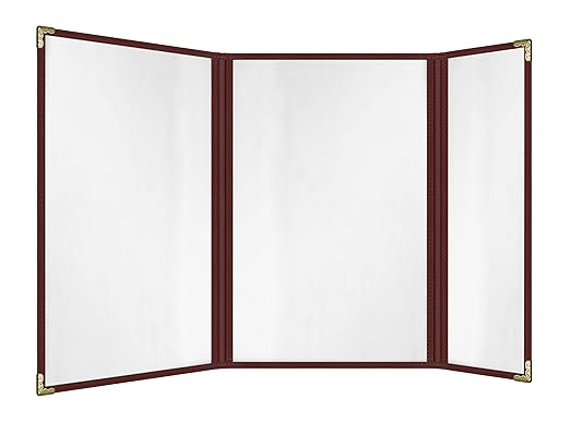 Goodsmart Restaurant Menu Covers – 25 Pack Burgundy 6 Views Trifold, by ACISuperPower