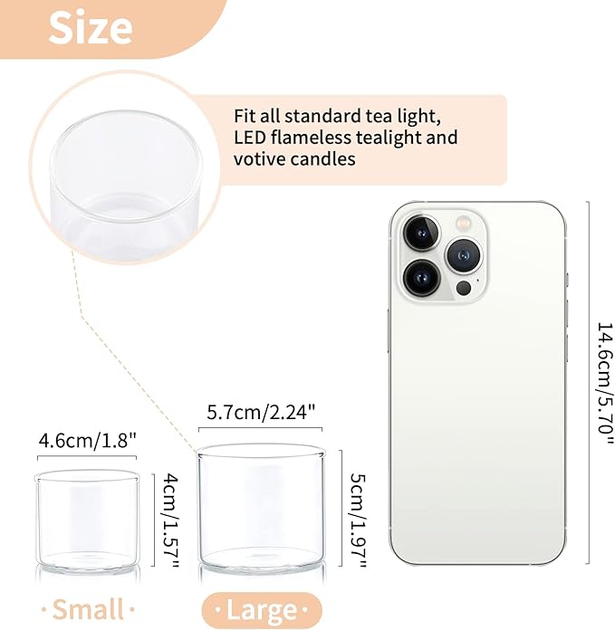 NUPTIO Clear Tealight Candle Holders: Set of 12 Glass Votive Holders - Image 2