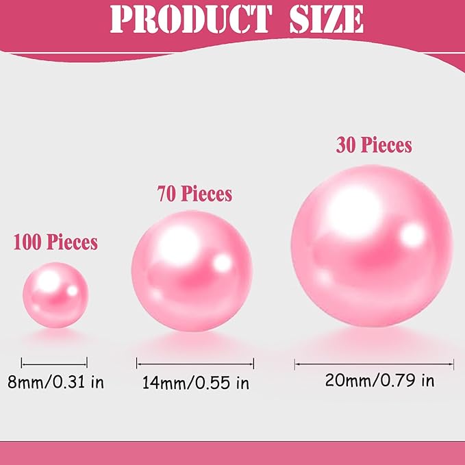200 Pcs Vase Filler Beads Pink Pearl Beads - Image 3