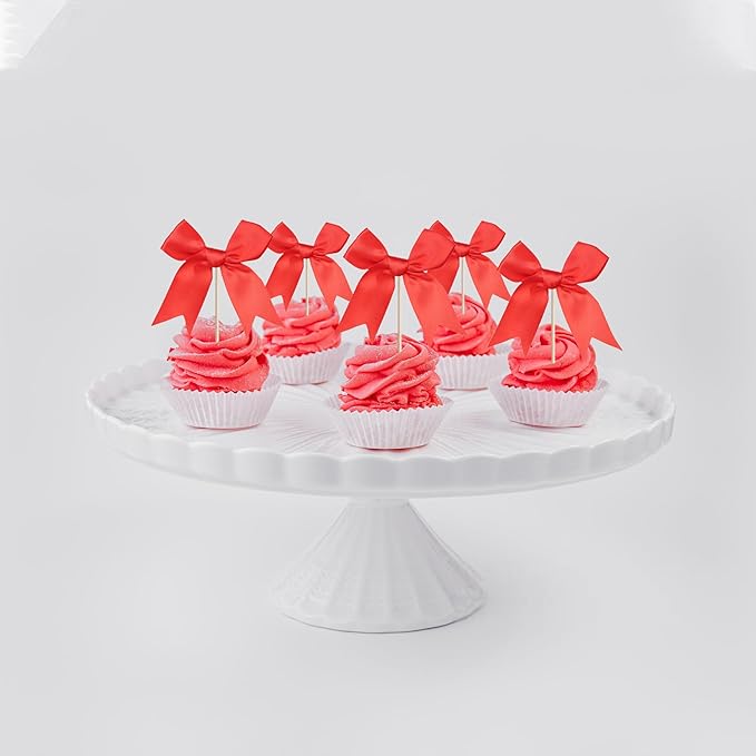 24 PCS Bow Cupcake Toppers Bowknot Cake Toppers Bow Cupcake Picks Bowknot - Image 4