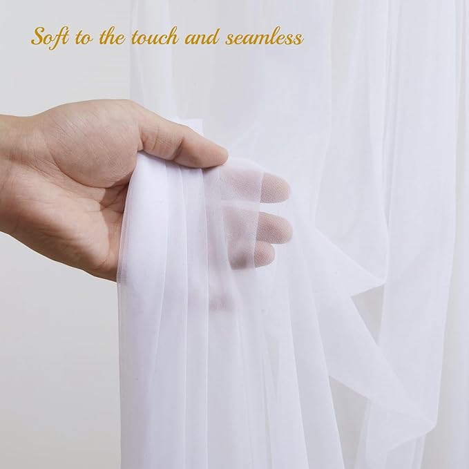 20×10ft White Tulle Backdrop Curtain - Image 4