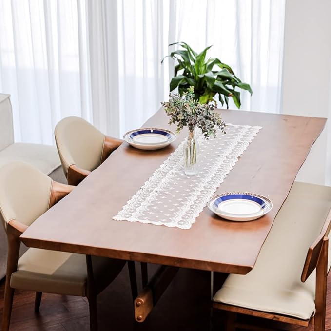 Inicia Table Lace Runner 12×50 inch Embroidered - Image 2