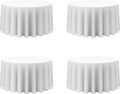 BRILLMAX 4 Pack White Round Tablecloths 120 Inch by BRILLMAX
