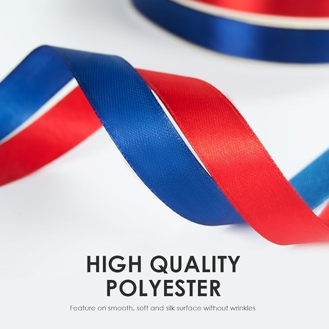1 Inches x 100 Yards Polyester Satin Ribbon, Solid Color Purple Satin Ribbon - Image 4
