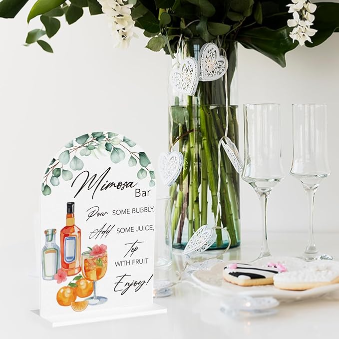 Mimosa Bar Sign for Wedding Acrylic Arch Wedding Bridal Shower Baby Shower - Image 4