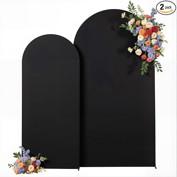 Black Arch Backdrop Cover for Wedding, Birthday Party Decor, Chiara Backdrop by Besutolife