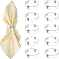 Silvery Napkin Rings-10 Pcs Stainless Steel Napkin Rings, Metal Napkin Ring by GERILKAI