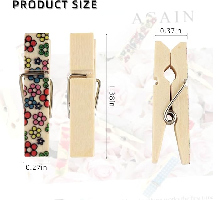 80 Pieces Colorful Painted Wood Clothespins - Image 2