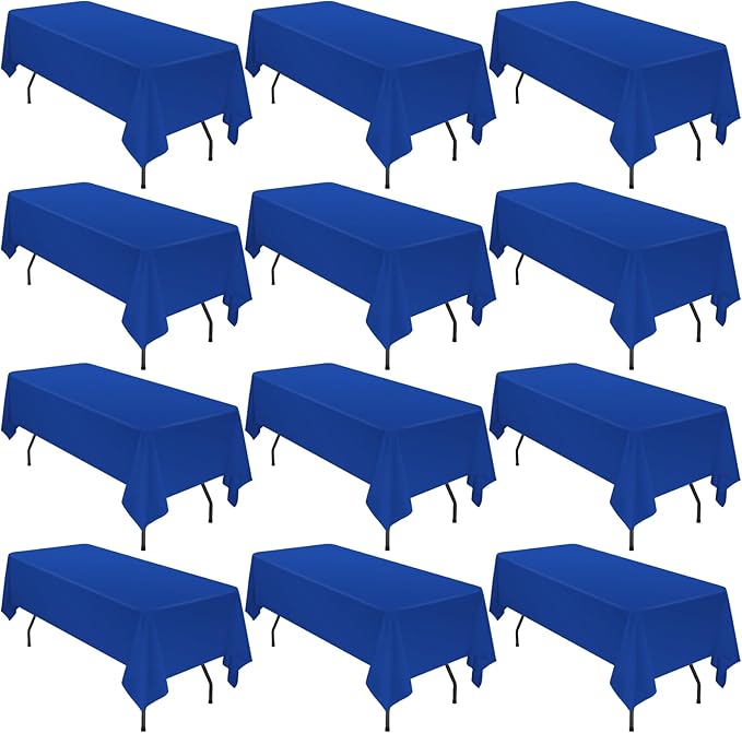 12 Pack Polyester Tablecloth 60 x 102 Inch Royal Blue Tablecloth by fani