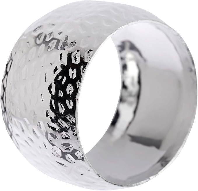 Farmlyn Creek Silver Napkin Rings Set of 12-1.8 in Round Polished Zinc - Image 6