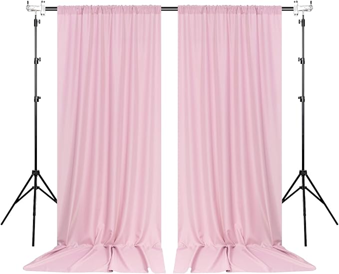Pink Backdrop Curtain for Parties Rod Pocket Pink Curtains Photography Backdrop - Image 8