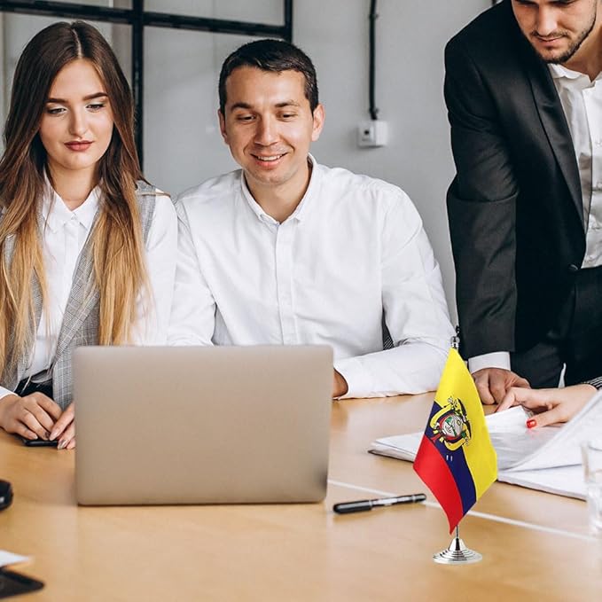 Ecuador Flag Ecuadorian Flags, Small Mini Ecuadorian Desk Flag, Used - Image 4