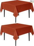 sancua Thanksgiving Square Tablecloths 60x60 Inch Rust, 2 Pack Fabric Fall by sancua