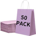 BAG BOX 50 Pack Small 5.9x3.1x8.25 Inch Purple Kraft Paper Gift Bags by BAGBOX