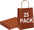 BAG BOX 25 Pack Small 5.9x3.1x8.25 Inch Orange Kraft Paper Gift Bags by BAGBOX
