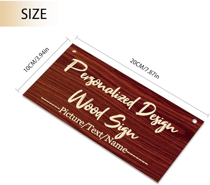 Custom Hanging Wood Sign, Personalized Text Door Sign Plaque, Customized Wall - Image 3