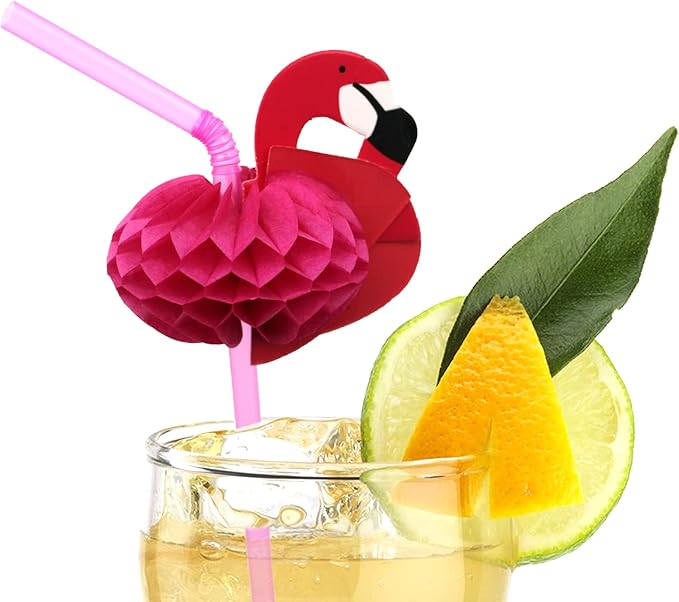 BLUE TOP Flamingo Drinking Straws Cocktail Straws 9.65 Inch 100 PCS, Decoration - Image 4